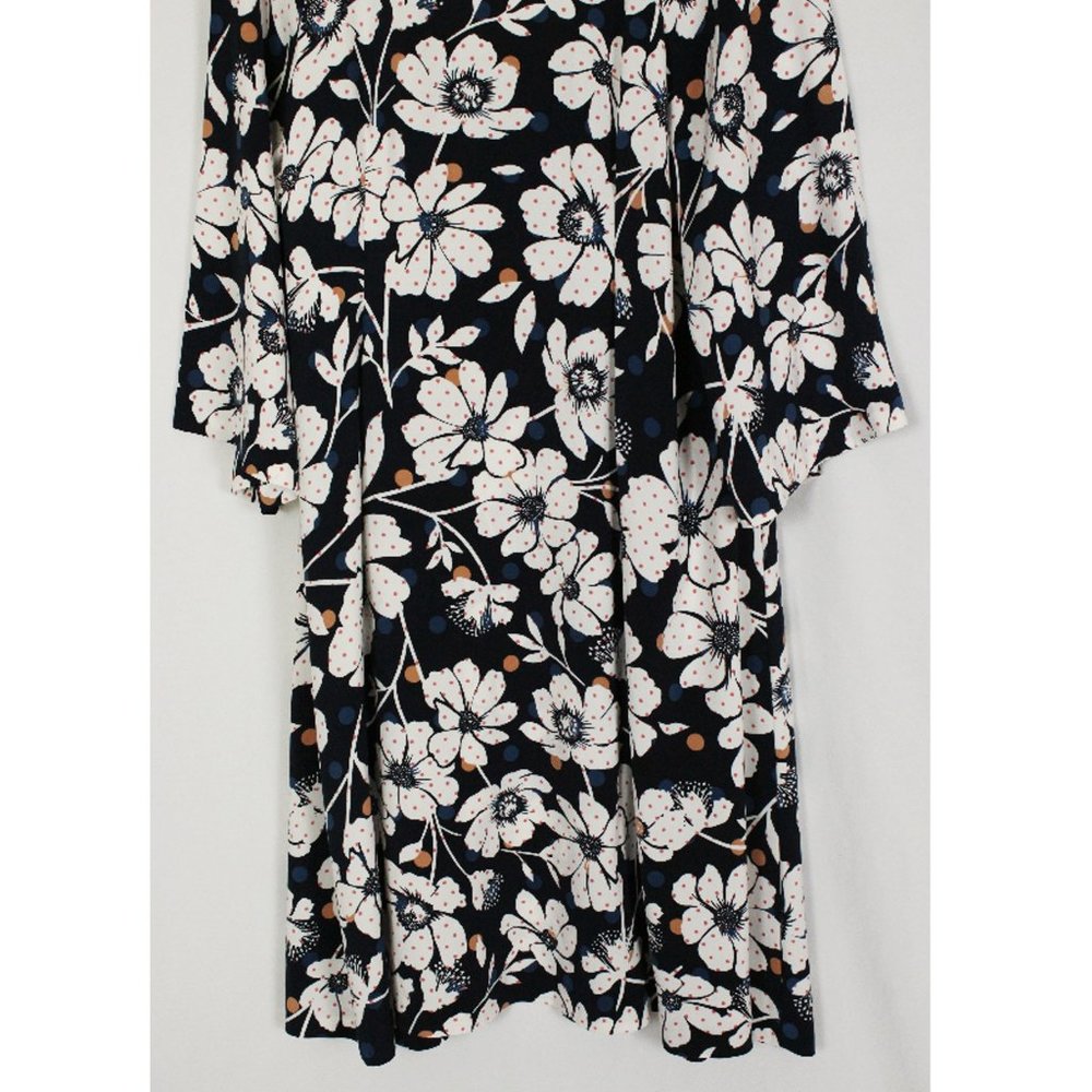 NWT Eloquii Navy Floral Tie-Back Waist Dress - Picture 11 of 12